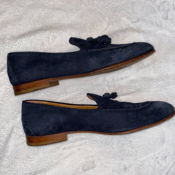 Antonio Maurizi blue Tassel Suede Loafers size 10 main image 9